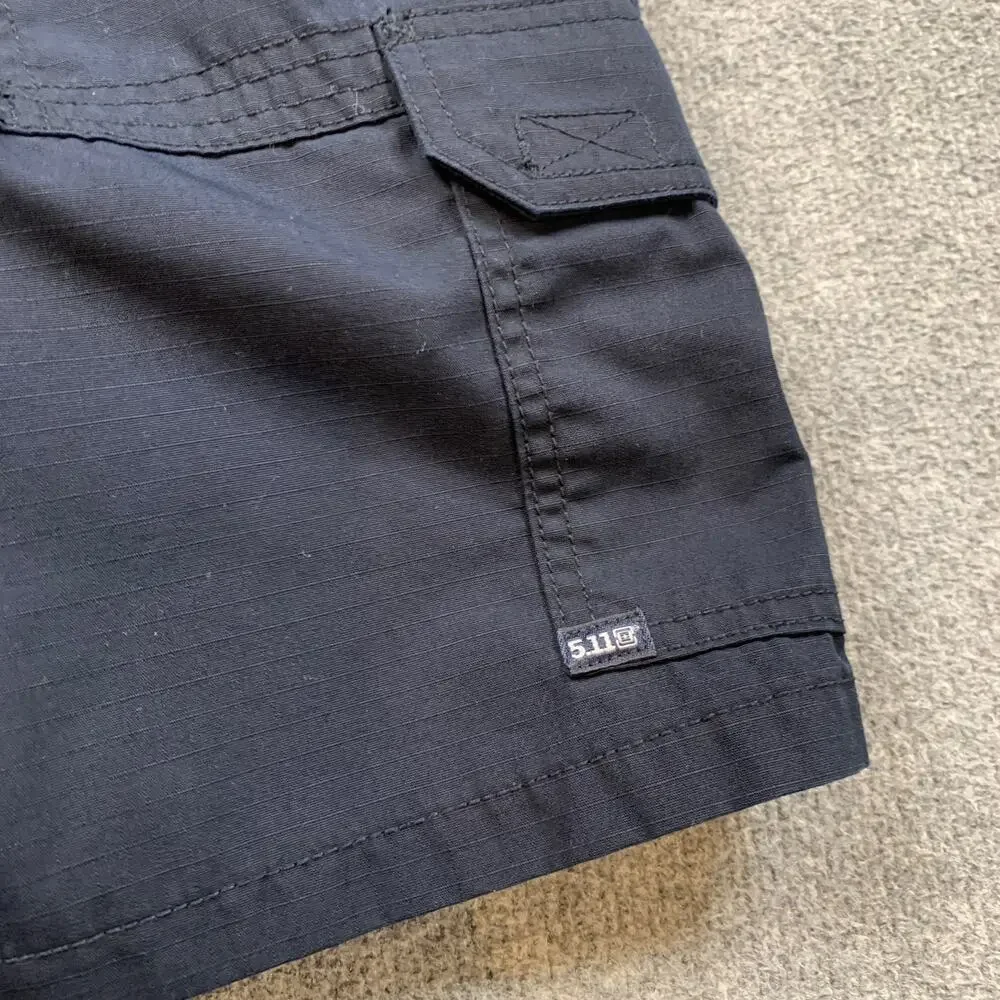 5.11 Tactical Shorts Womens 10 Navy Pro Ripstop Cargo Pockets Elastic Waist Work